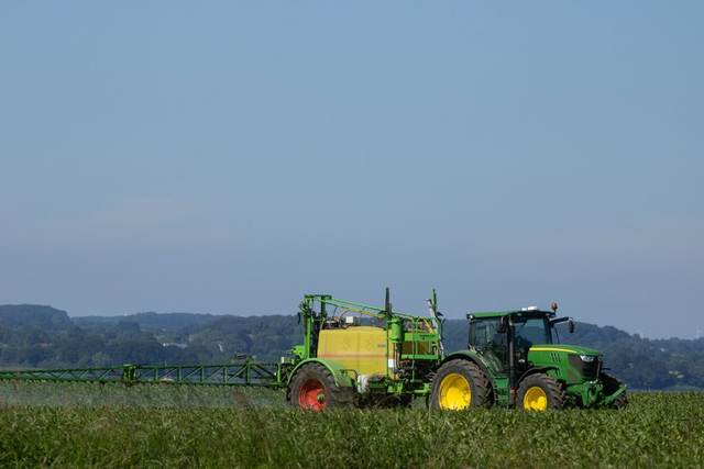 Foliar fertilizer applied across a crop field